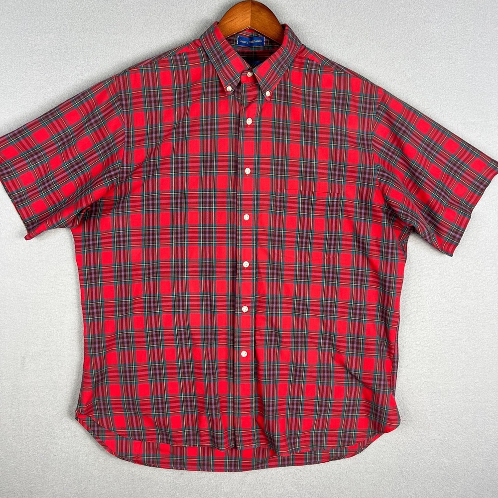 VTG Pen West by Pendleton Tartan Plaid Shirt Mens XL Short Sleeve Button Up USA